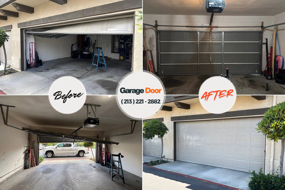 Before and after: garage door repair Au Gres, MI